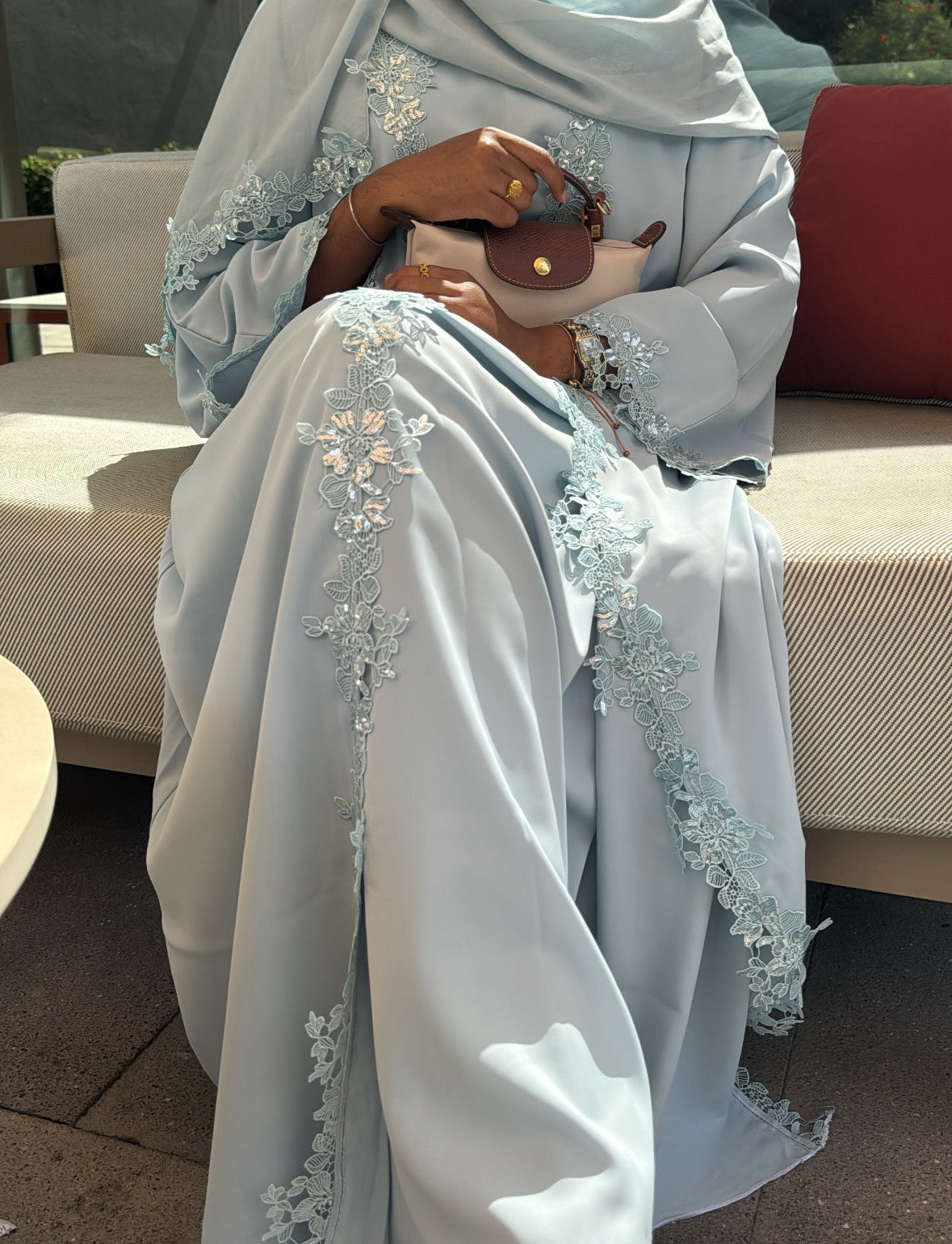 Sky Lace Abaya