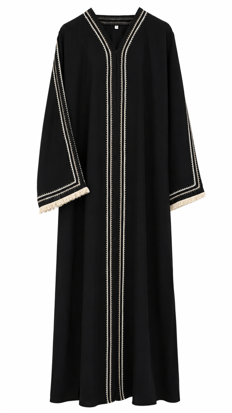Everyday Embroidered Abaya - Beige Trim