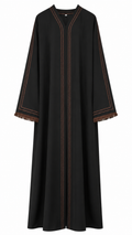 Everyday Embroidered Abaya - Brown Trim
