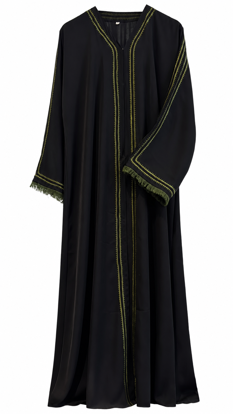 Everyday Embroidered Abaya - Green Trim